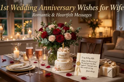 1st Wedding Anniversary Wishes for Wife