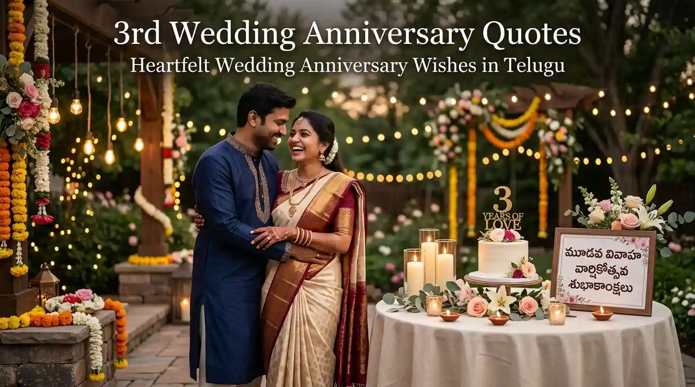 3rd Wedding Anniversary Quote: Heartfelt Wedding Anniversary Wishes in Telugu