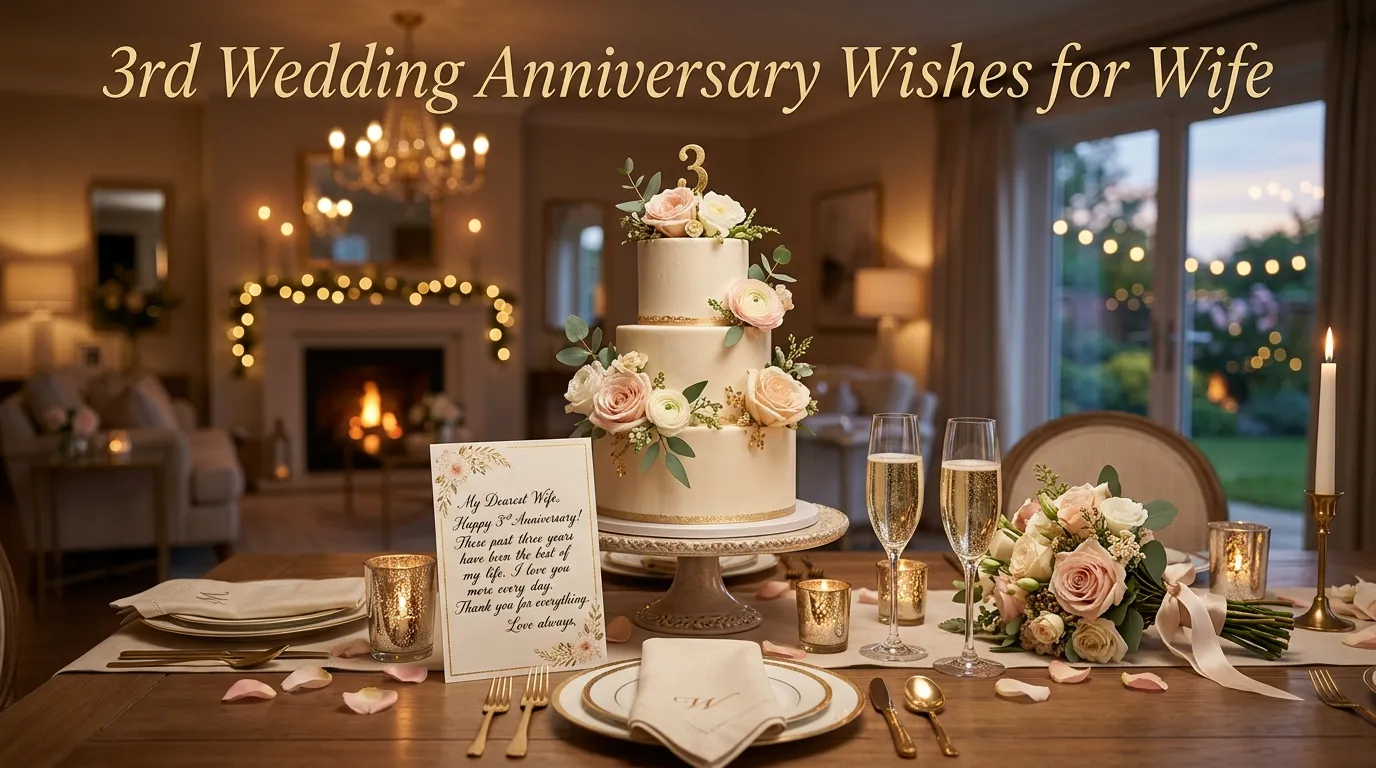3rd Wedding Anniversary Wishes for Wife