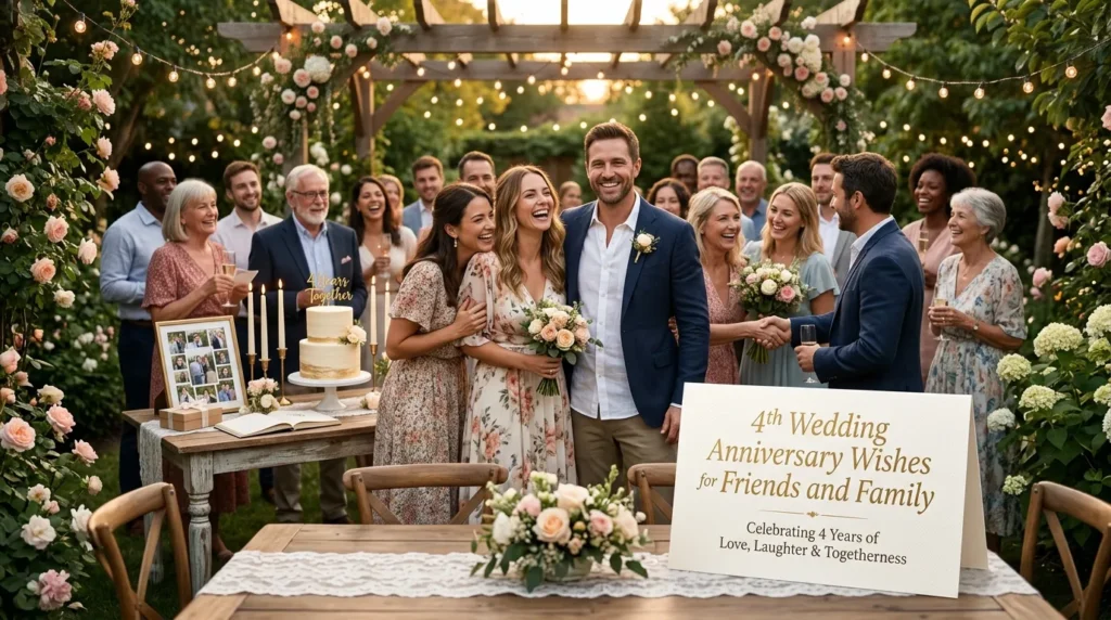 4th Wedding Anniversary Wishes for Friends and Family