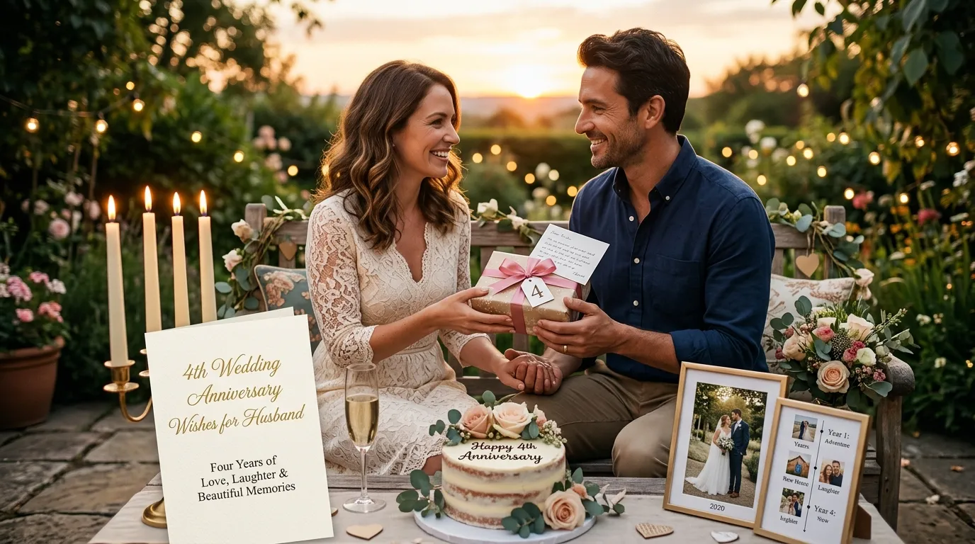 4th Wedding Anniversary Wishes for Husband