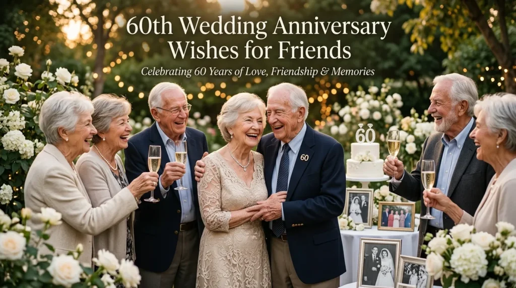 60th Wedding Anniversary Wishes for Friends