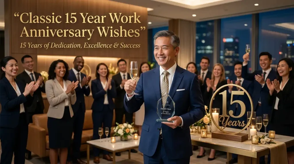 Classic 15 Year Work Anniversary Wishes