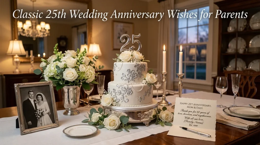 Classic 25th Wedding Anniversary Wishes for Parents