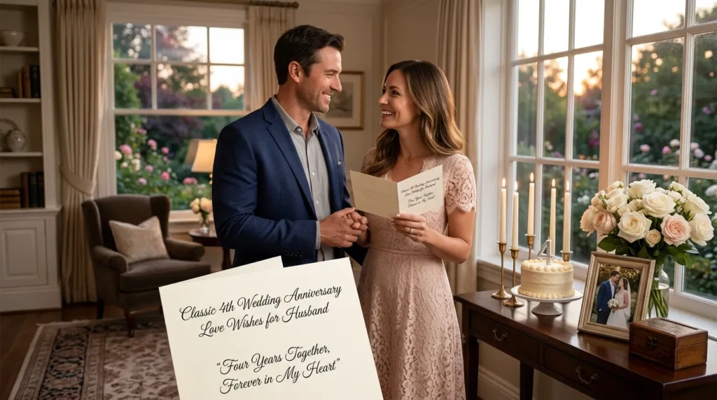 Classic 4th Wedding Anniversary Love Wishes for Husband