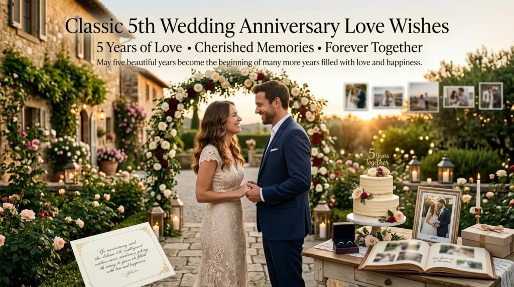 Classic 5th Wedding Anniversary Love Wishes