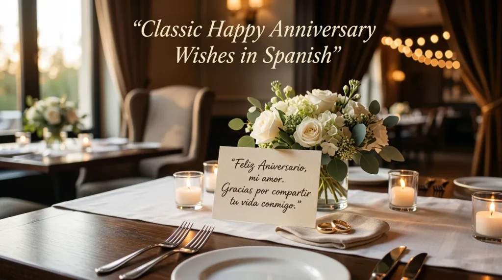 Classic Happy Anniversary Wishes in Spanish