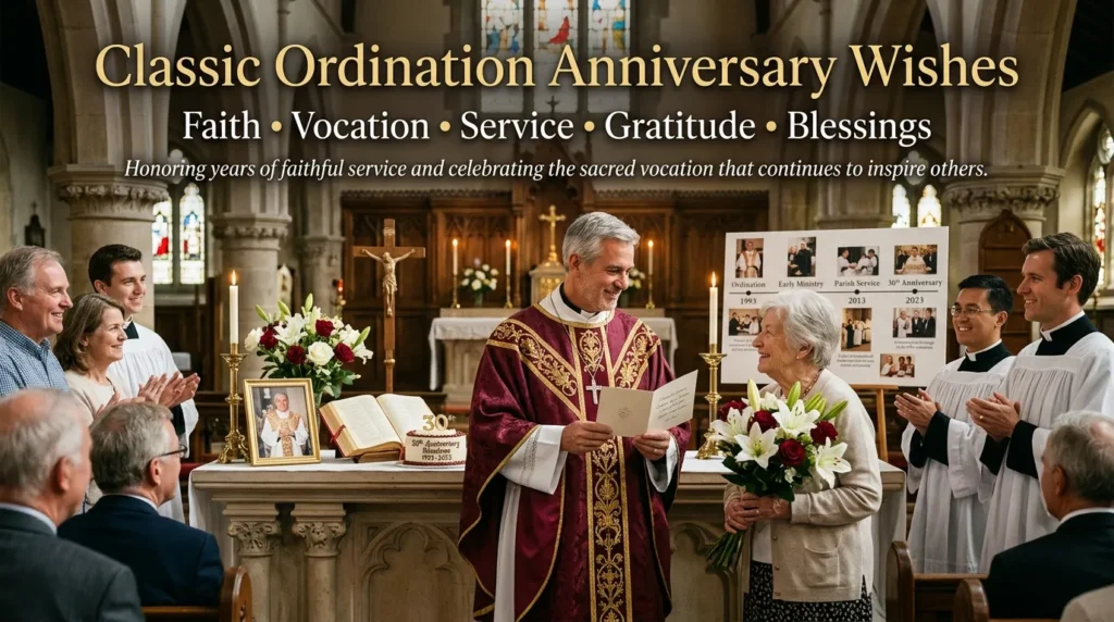 Classic Ordination Anniversary Wishes