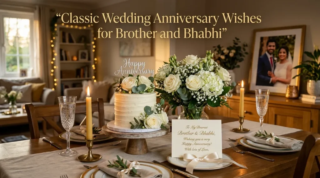 Classic Wedding Anniversary Wishes for Brother and Bhabhi