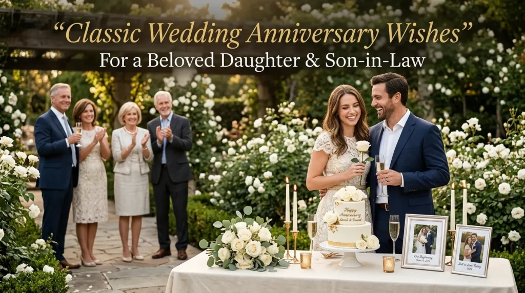 Classic Wedding Anniversary Wishes for Daughter and Son-in-Law