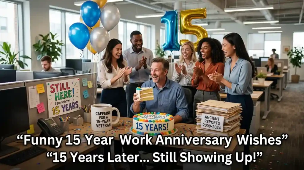 Funny 15 Year Work Anniversary Wishes