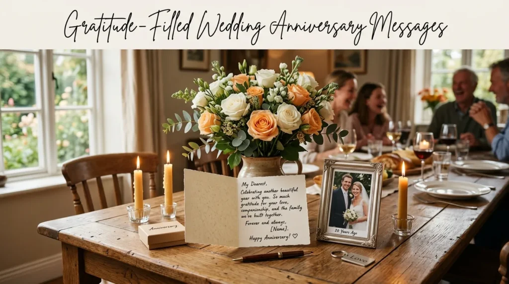 Gratitude-Filled Wedding Anniversary Messages