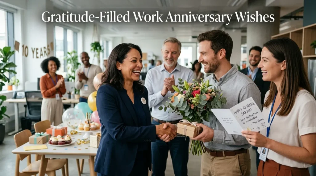 Gratitude-Filled Work Anniversary Wishes