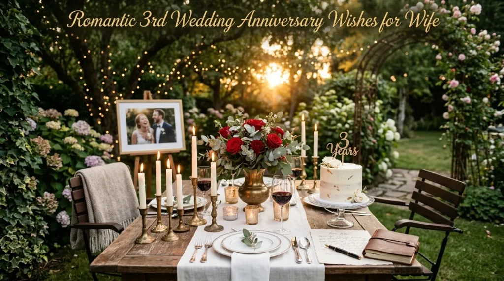 Romantic 3rd Wedding Anniversary Wishes for Wife