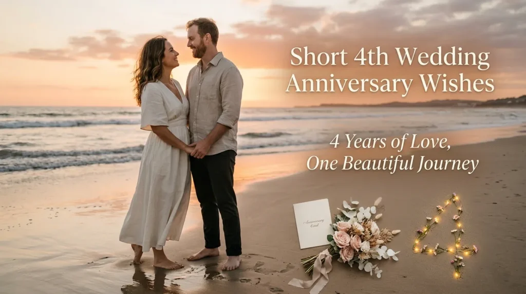 Short 4th Wedding Anniversary Wishes