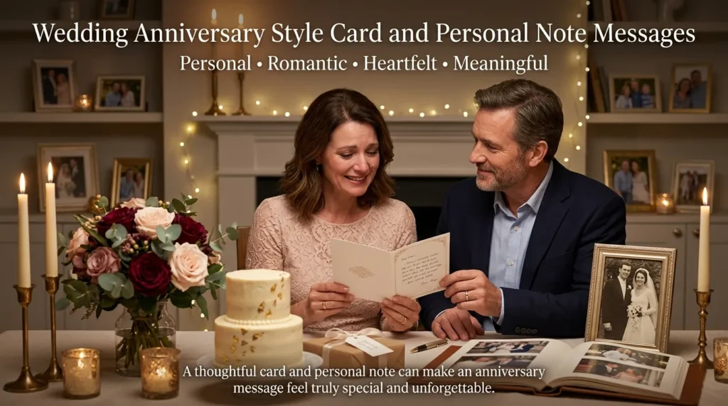 Wedding Anniversary Style Card and Personal Note Messages